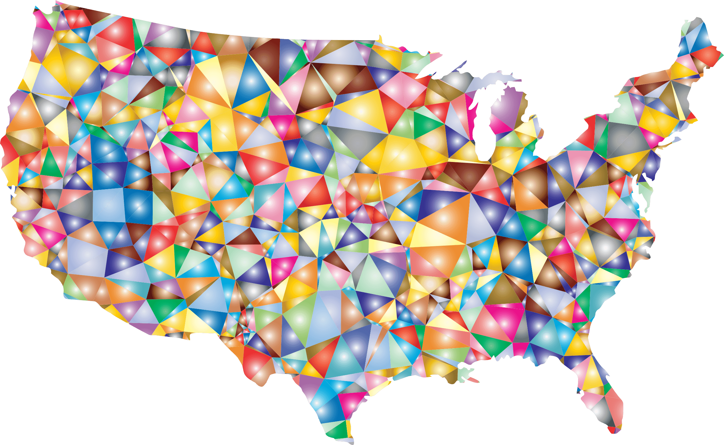 Colorful Low Poly America Usa Map Dronelife