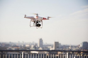 Drone over city