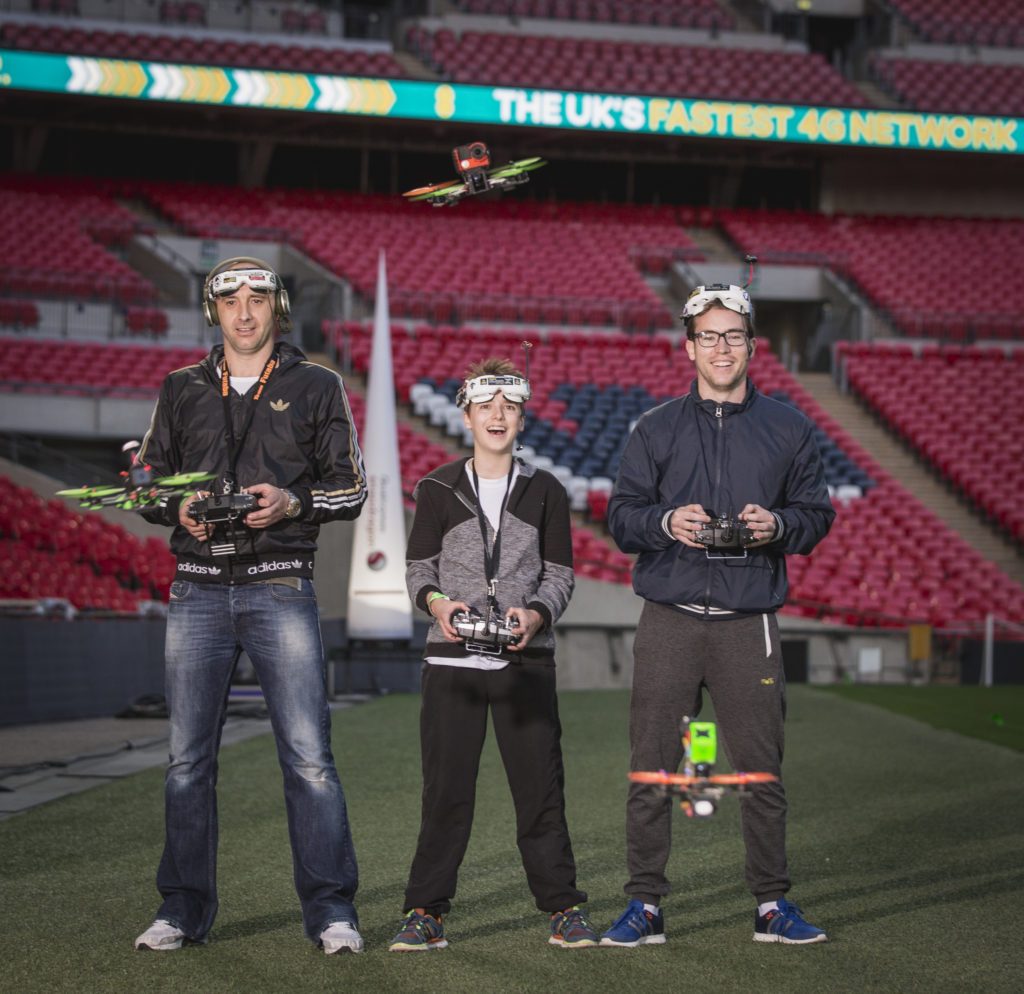 drone racing at wembley in london