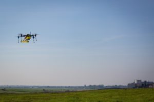 A JPL mini methane gas sensor is flight tested on a small unmanned aerial system (sUAS) under a project to improve energy pipeline industry safety. (Photo via NASA JPL.)