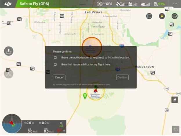 Drone clearance geofencing map