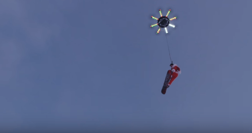 snowboarding drone lift mountain
