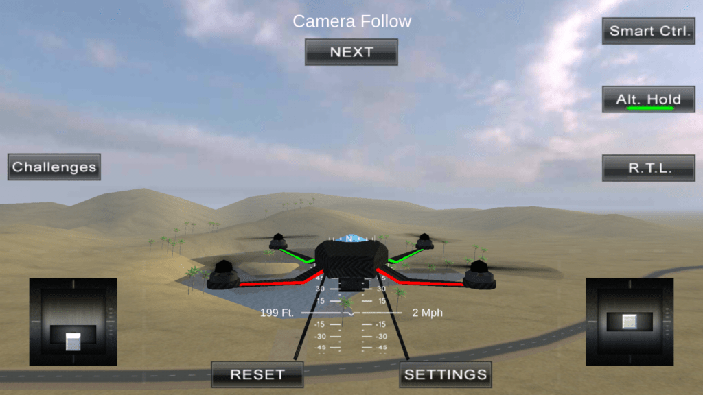 screenshot from drone simulator, one of the best apps for drones