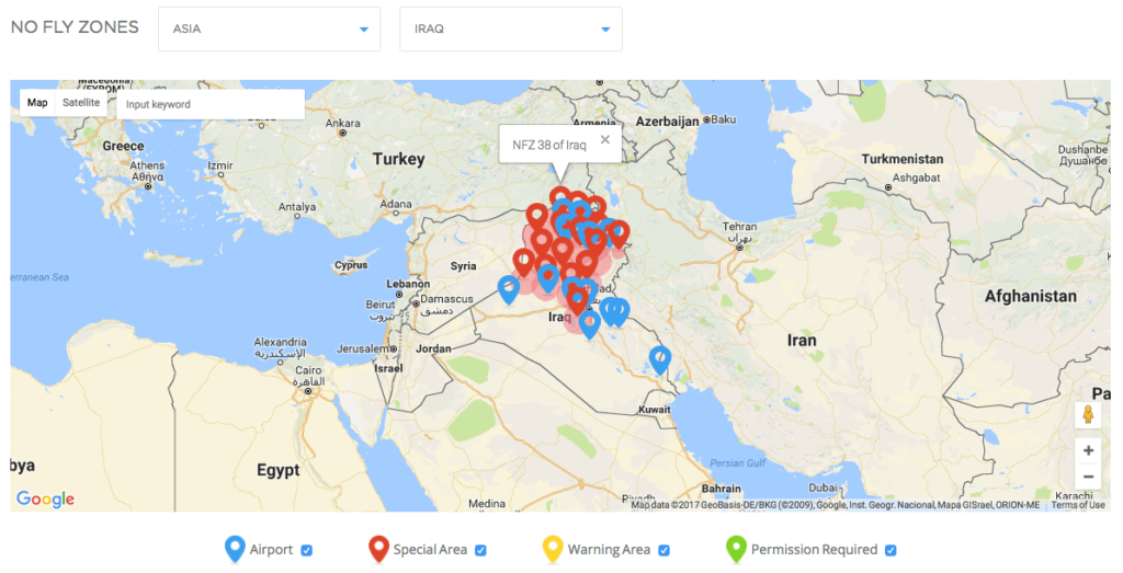 iraq syria dji no fly zones