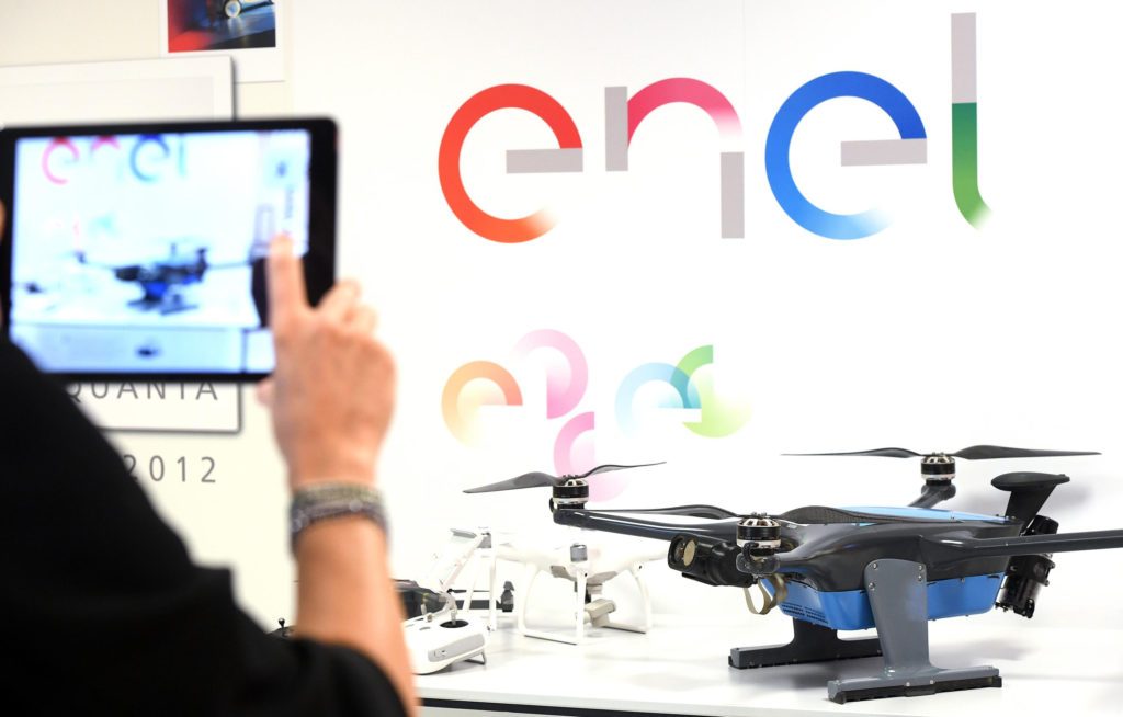 enel sparrow drone at a power plant in italy