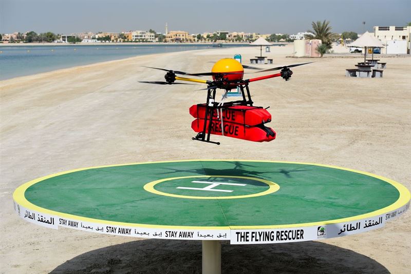 dubai flying rescue drone