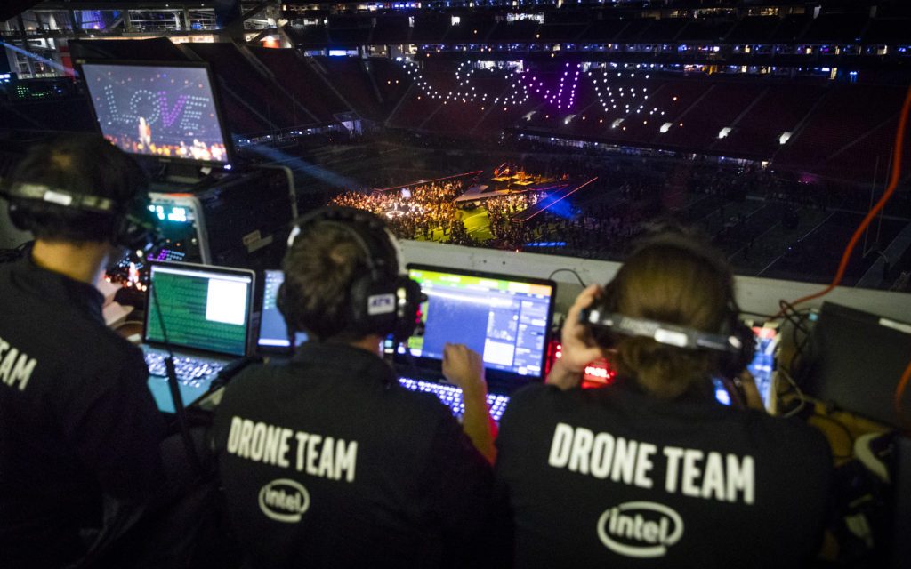 Intel drone light show super bowl