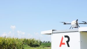 a drone prepares for takeoff. 