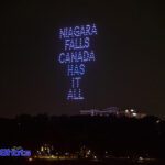 drone show over Niagara Falls