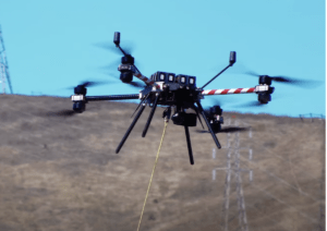 PG&E drone technology power line stringing