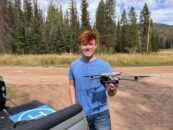 Drone mapping agricultural and conservation land in rural Colorado.