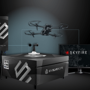 Parrot ANAFI UKR GOV drone and DBOX autonomous docking station used in the Evolver DFR public safety program.