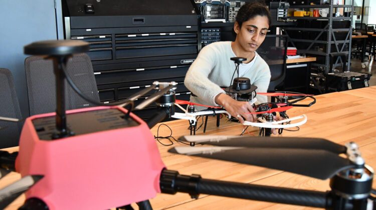 University of Cincinnati doctoral student Prissha Chawla is studying ways to detect damaged motors and propellers on drones using sound.